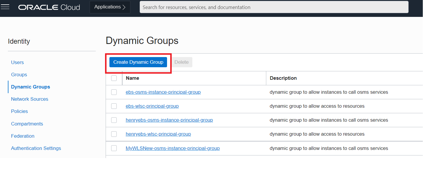 Figure 3: Navigate to the Identity page to create a dynamic group
