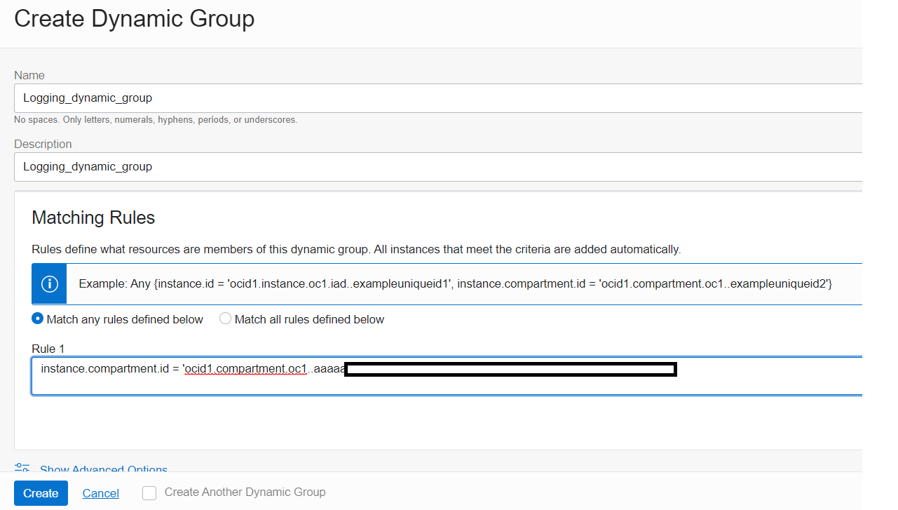 Figure 4: Configure and create the dynamic group