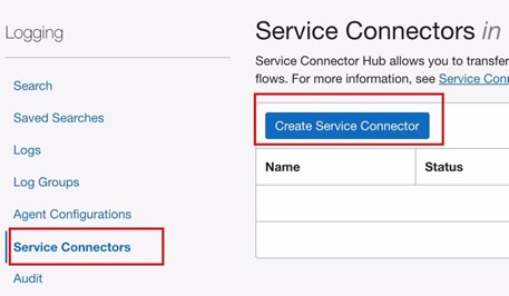 Create service connector