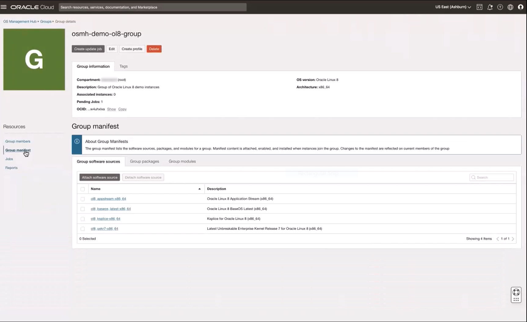 OSMH group manifest