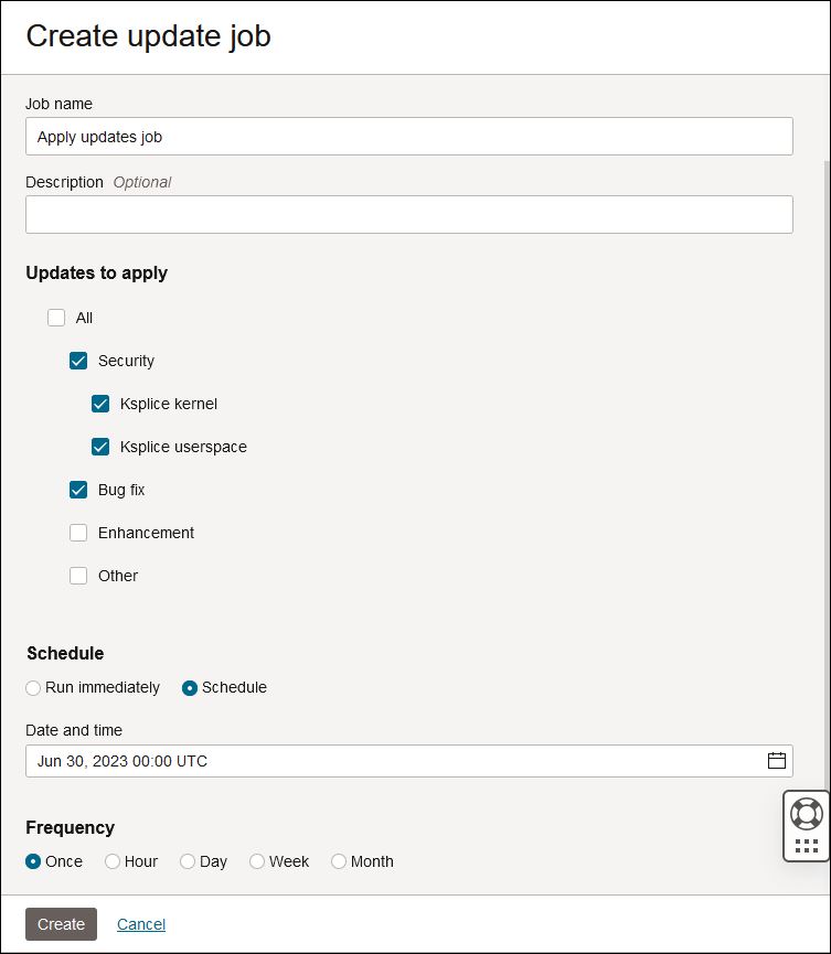 Create update job