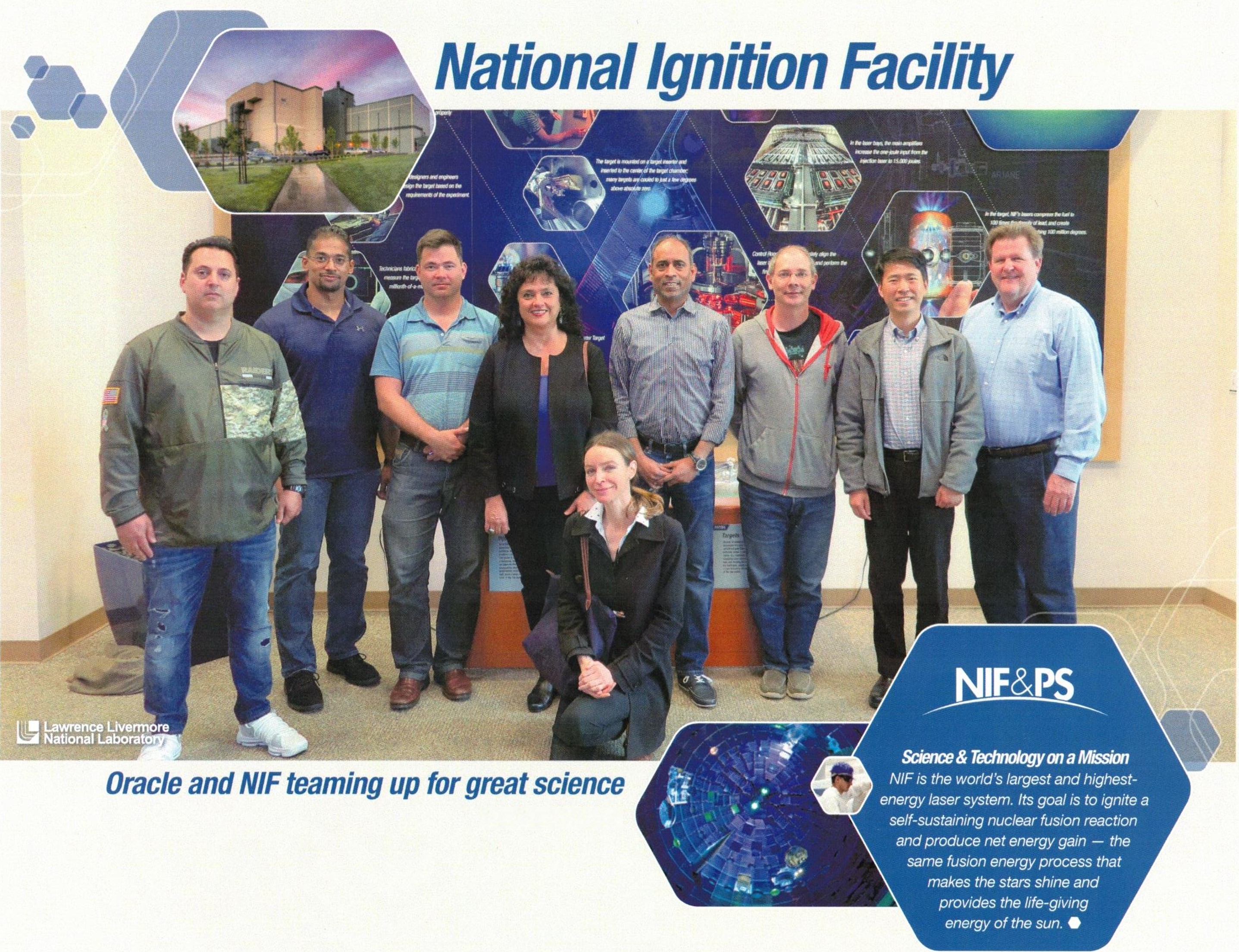 Members of the Oracle Linux and Virtualization team visited NIF. Courtesy of Lawrence Livermore National Laboratory