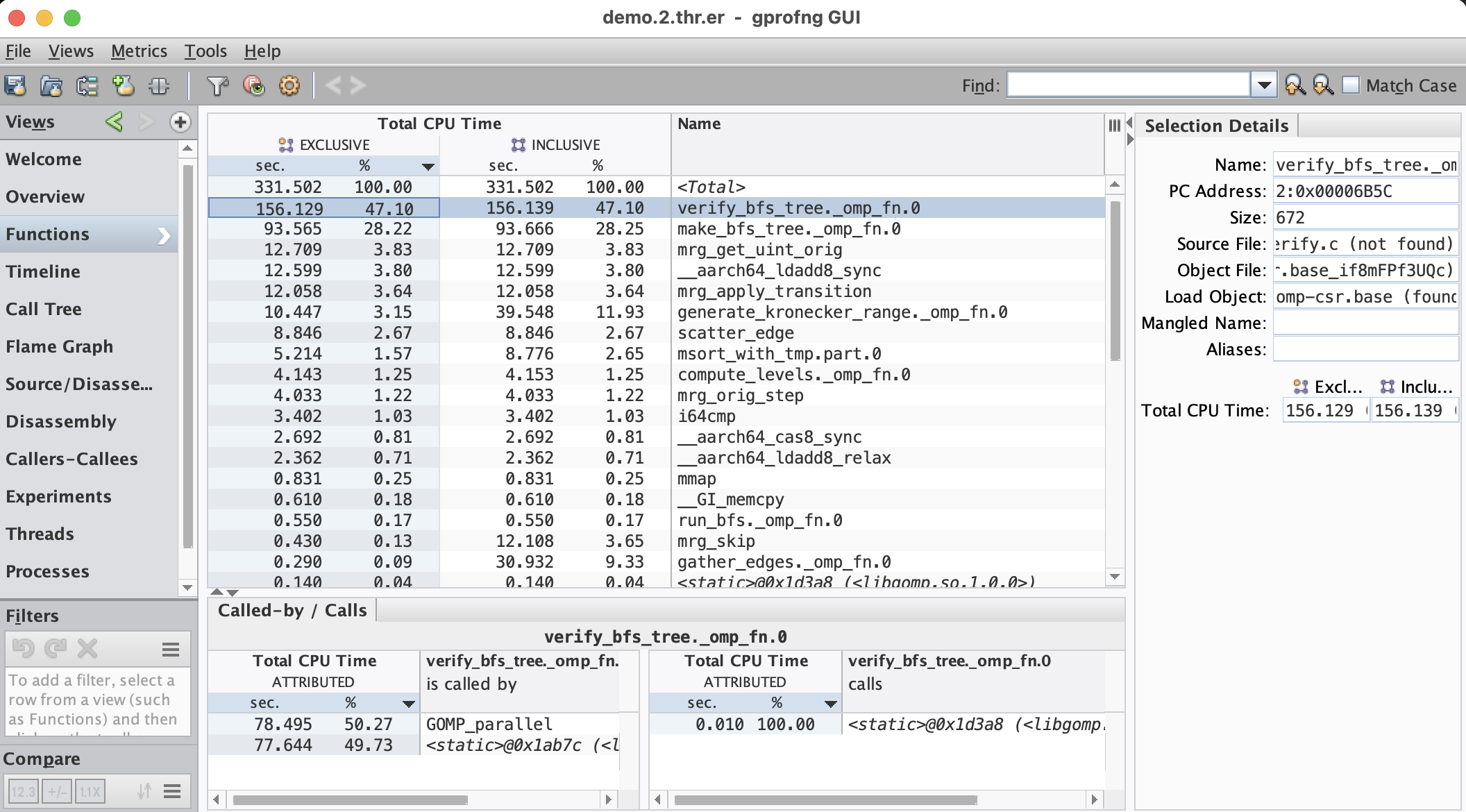 Functions view