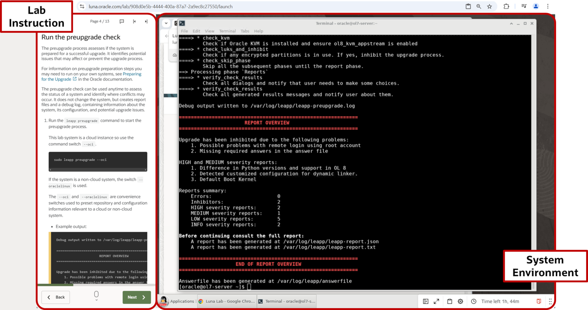 Leapp Lab instructions screenshot
