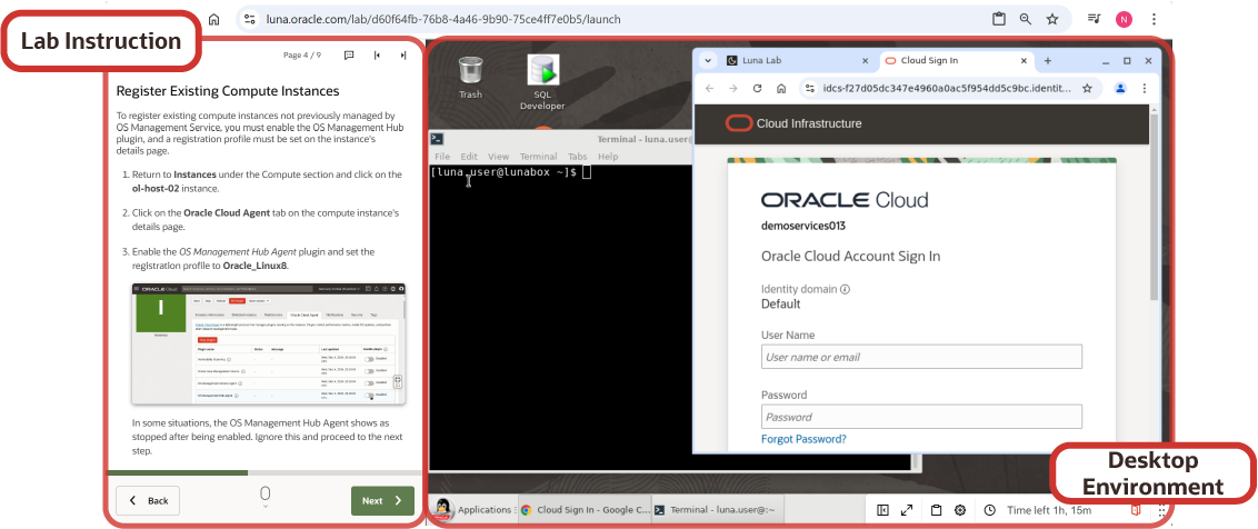 OS Management Hub desktop and lab screenshot