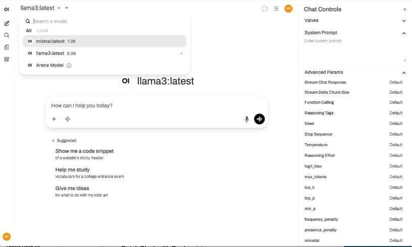 open web ui interface