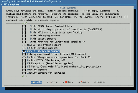 ZoneFS Config