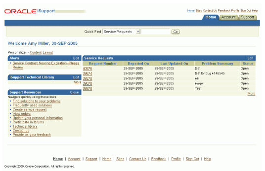 11i iSupport Screenshot: 