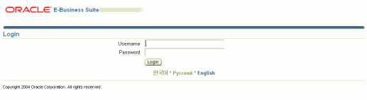 11i Login Screenshot: 