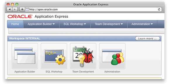 Oracle Application Express APEX screenshot