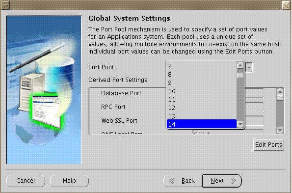 Port-pool-1: Rapid install wizard port pool selection screen