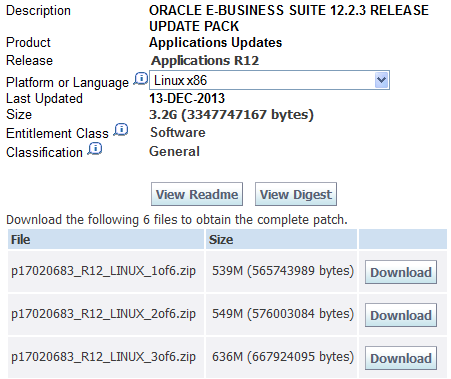 EBS 12.2.3 Patch 17020683 download