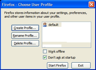 Firefox Profile Manager: 
