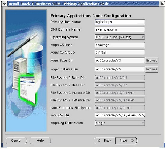 Logical hostname screenshot