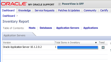 Screenshot of My Support page showing OCM inventory