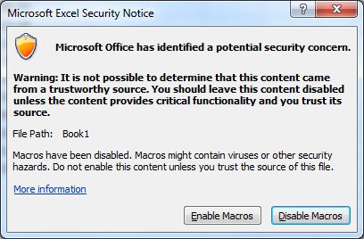 Office security alert potential security concerns