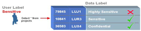 Oracle Label Security example diagram