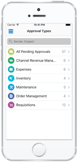 Approvals for EBS mobile screenshot