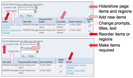 Screenshot illustrating new OA Framework Personalization features