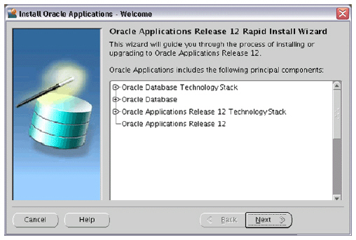 Release 12 Rapid Install screenshot: Screenshot of E-Business Suite Release 12 Rapid Install Wizard