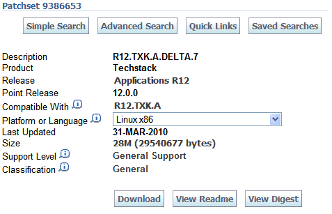 Screenshot of download page for AutoConfig TXK patch 9386653