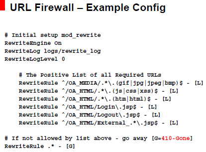 URL Firewall Example Configuration 2: 