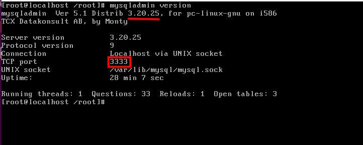 mysqladmin version