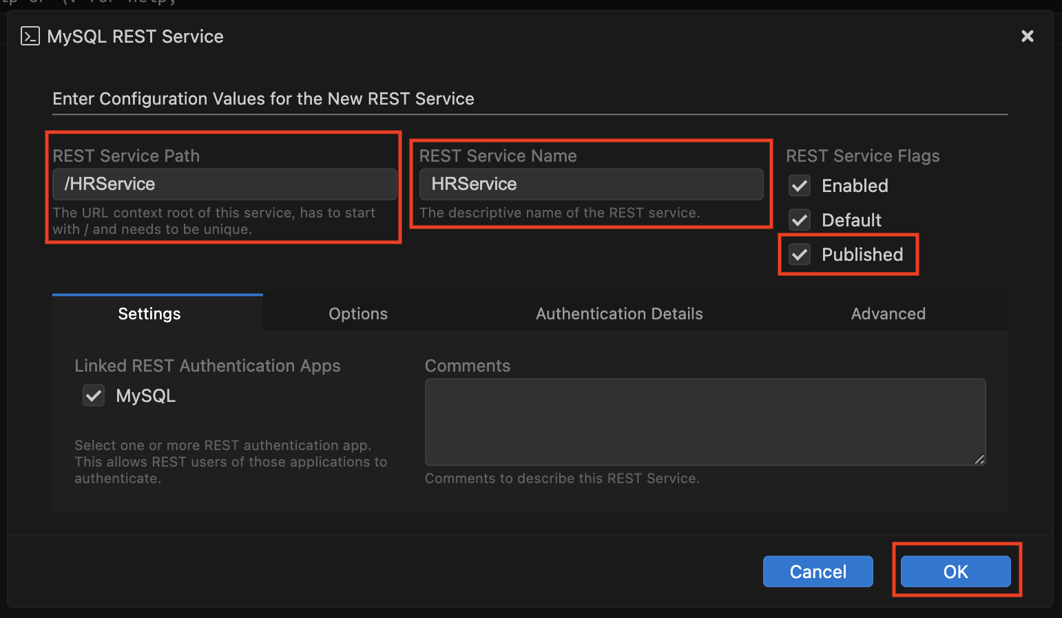 Add Rest Service