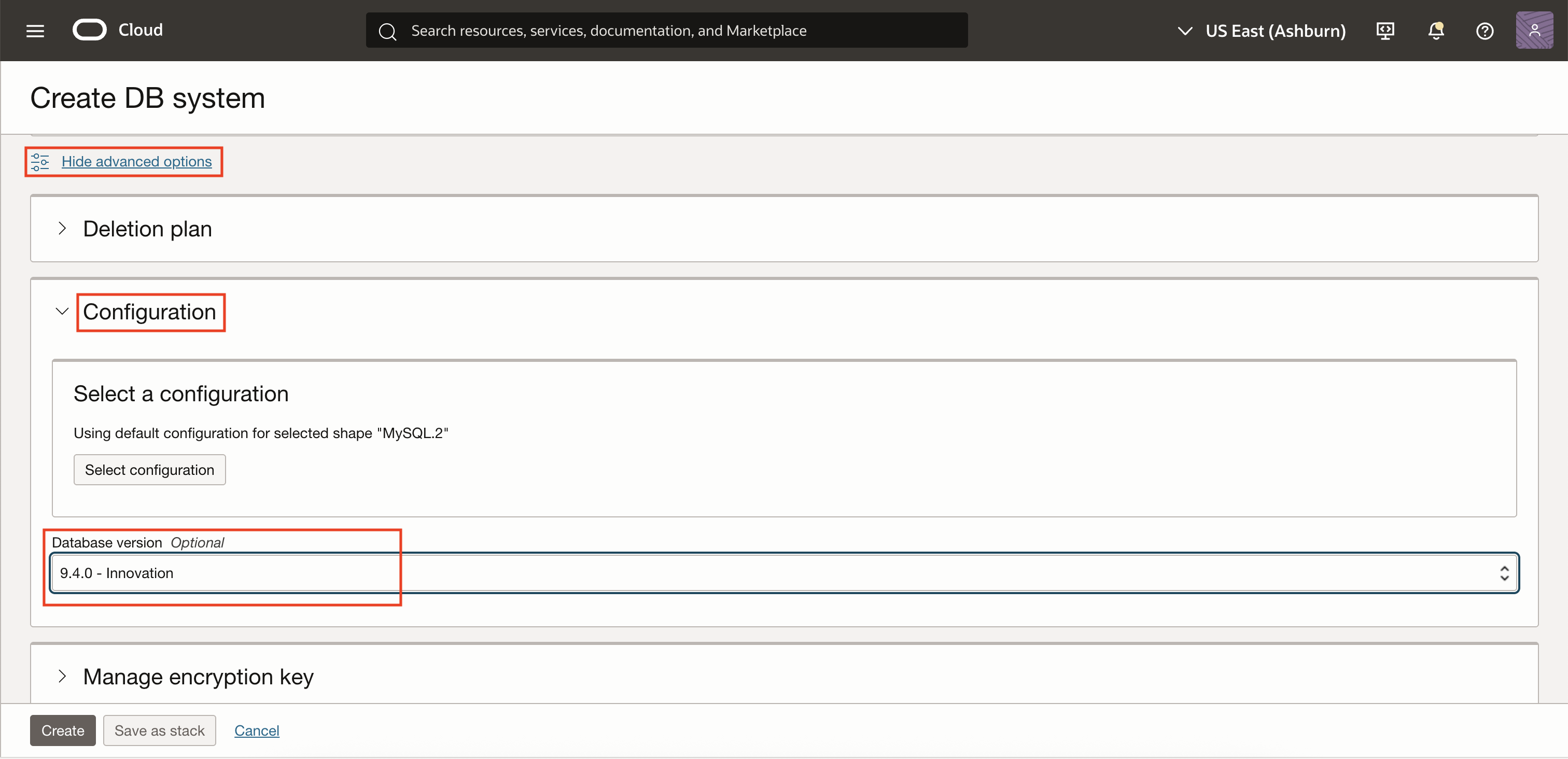 Configuration tab
