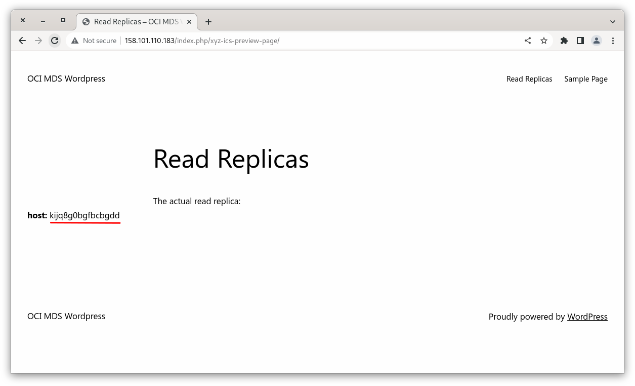 Read Replica Host