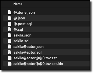 Table Dump FIles