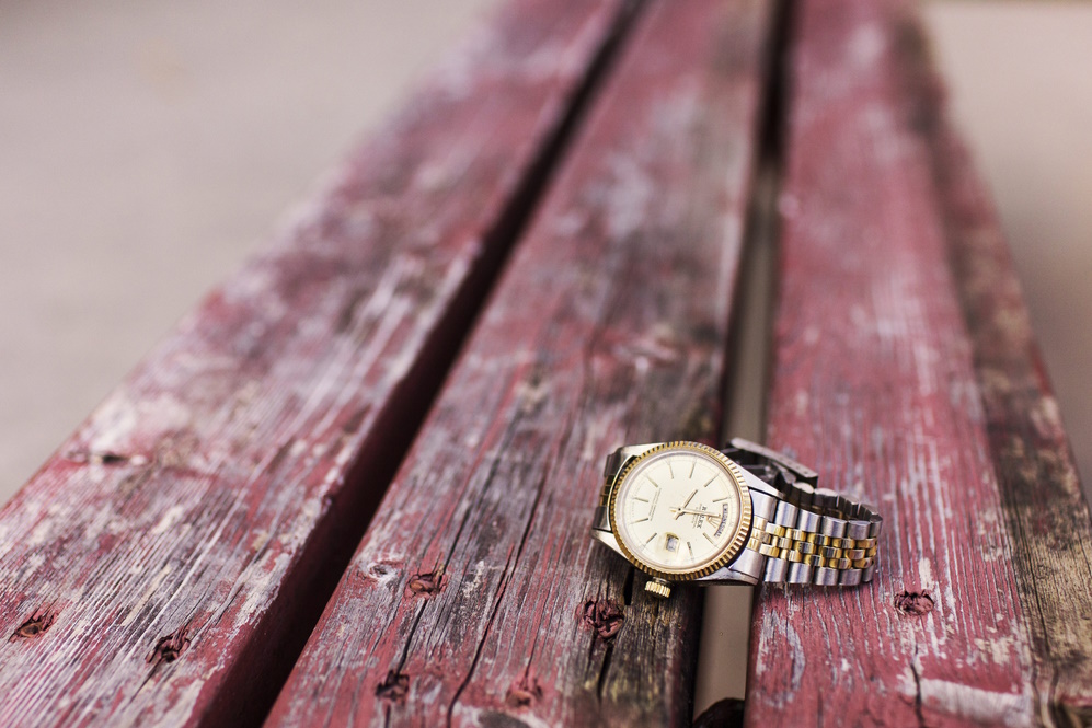 Watch on a bench