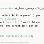 Guarantee at least one in one-to-many relationships in Oracle AI Database
