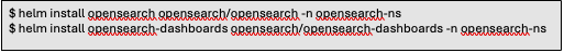 helm install opensearch opensearch/opensearch -n opensearch-ns