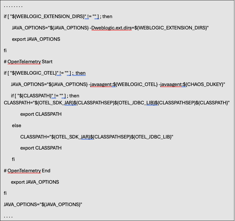 setDomainEnv OTEL config