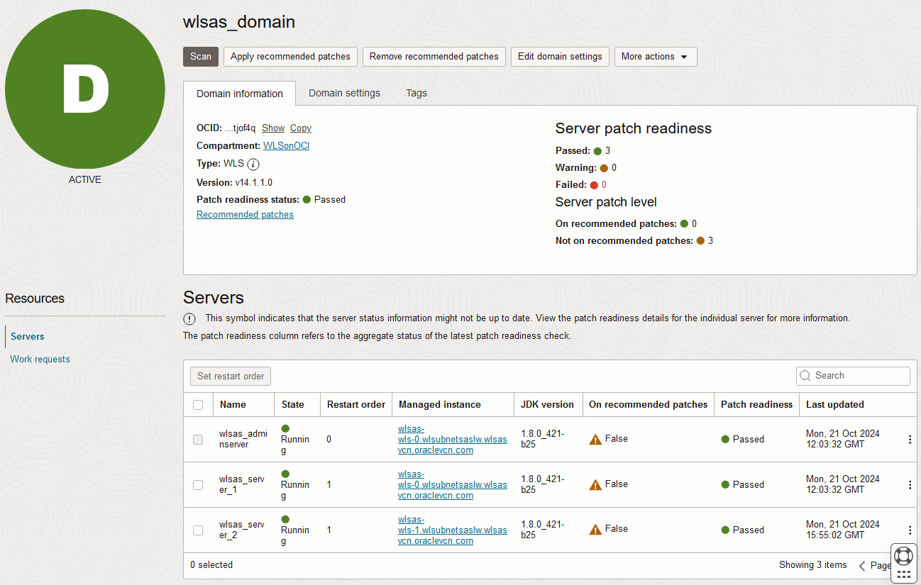 domain details view