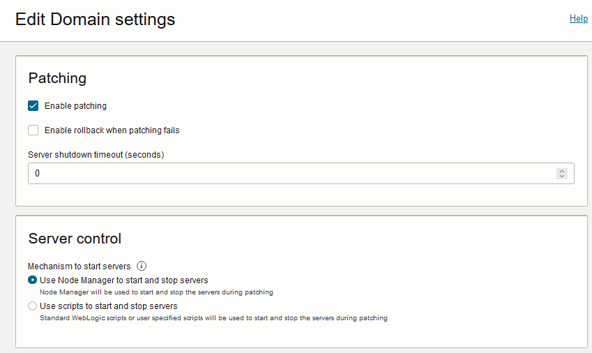 domain settings dialog