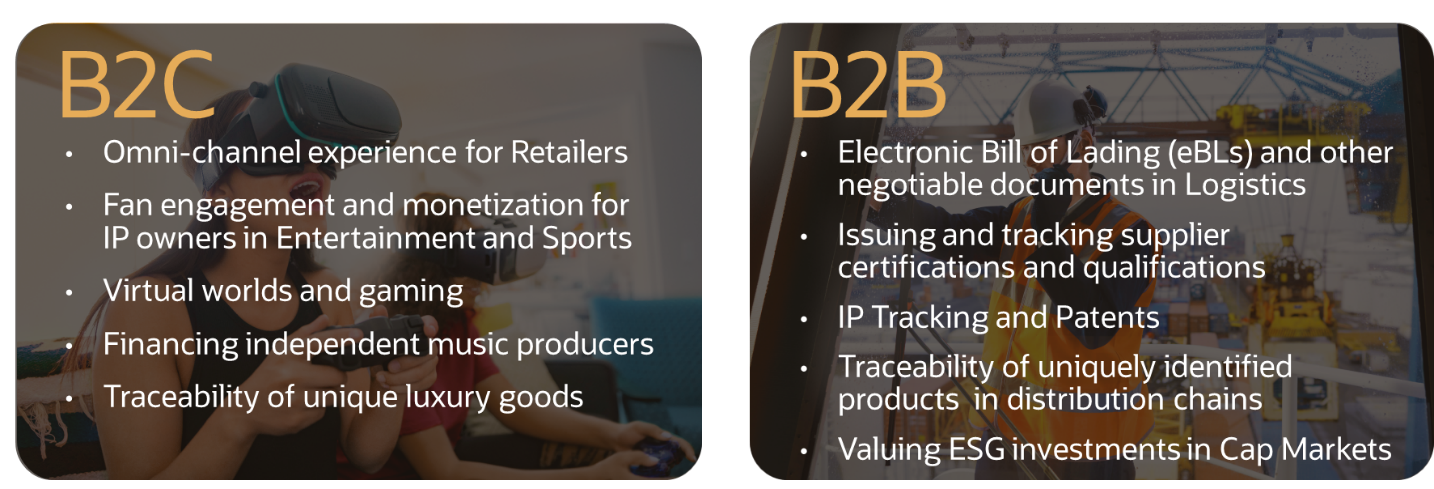 Growing number of NFT use cases in B2C and B2B scenarios