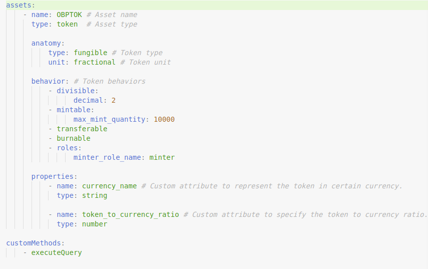 Sample Token Specification