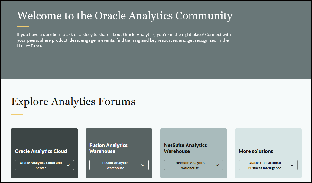 Oracle Analytics Community