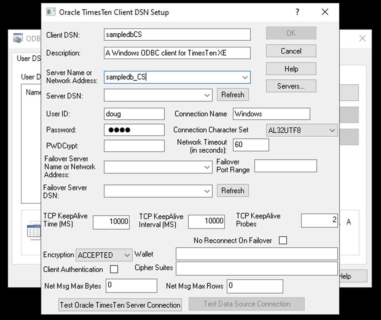 Add Client DSN metadata