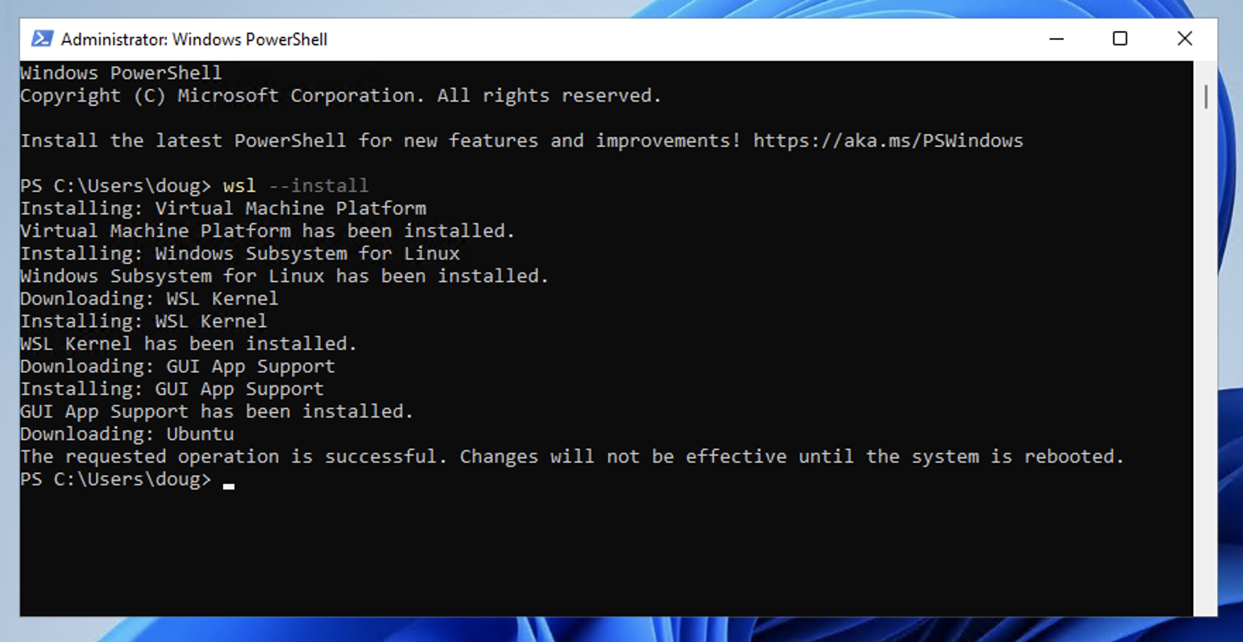Install WSL on Windows 11