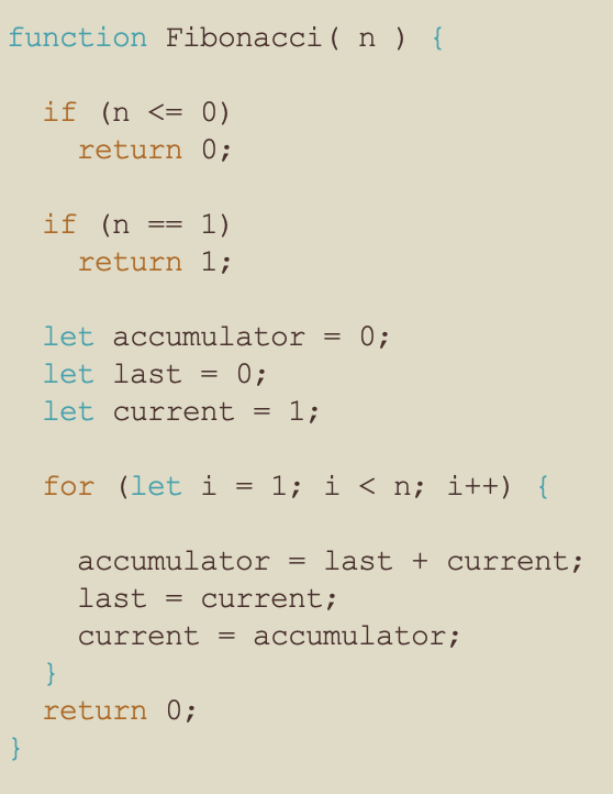 JavaScript Fibonacci 