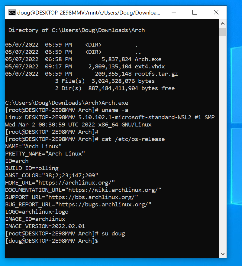 Arch Linux on WSL