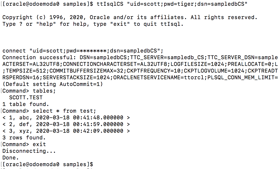 TimesTen Client/Server connections with ttIsqlCS