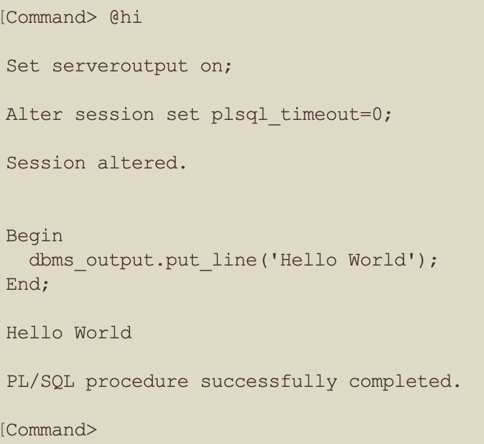 PLSQL hi