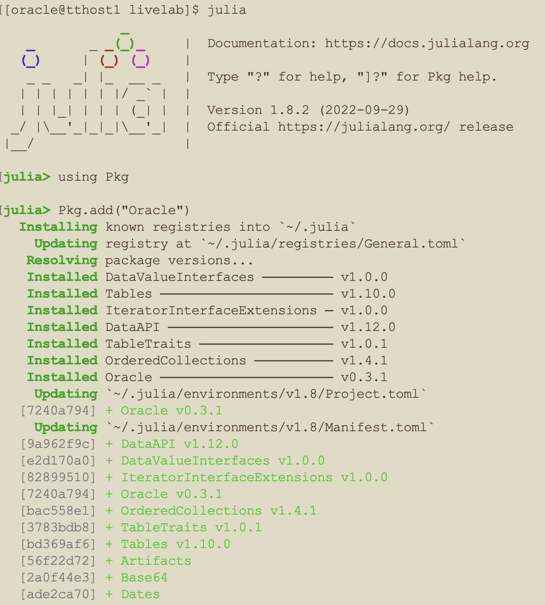 Oracle.jl install part 1
