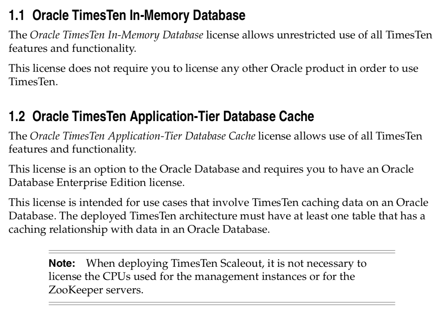 TimesTen 18.1 License text