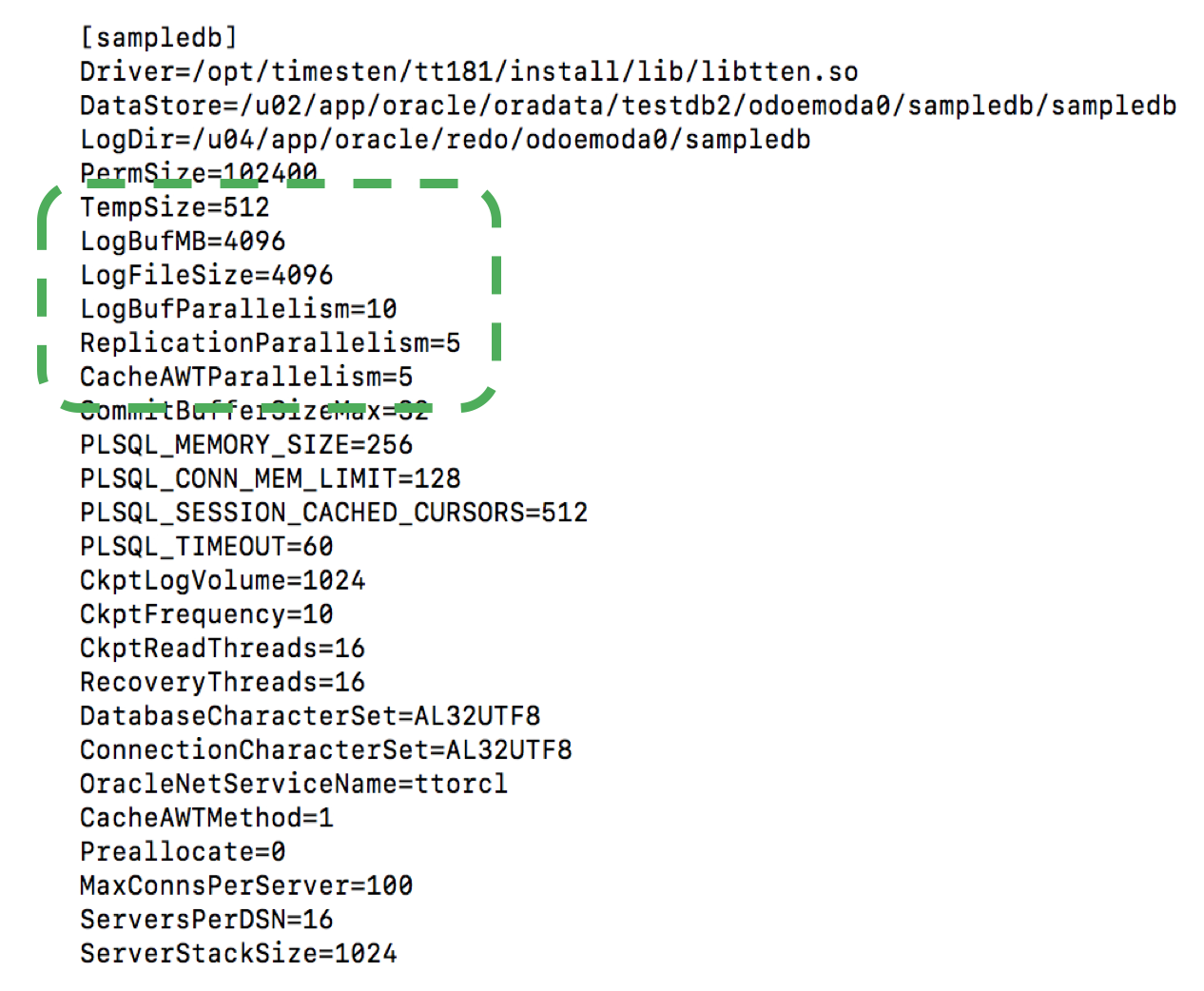 sys.odbc.ini for parallel replication