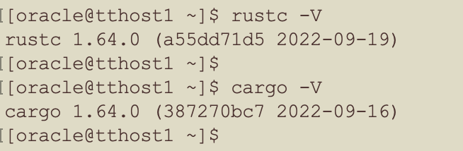 Rustc and cargo versions